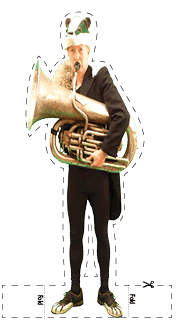 Sam plays the tuba